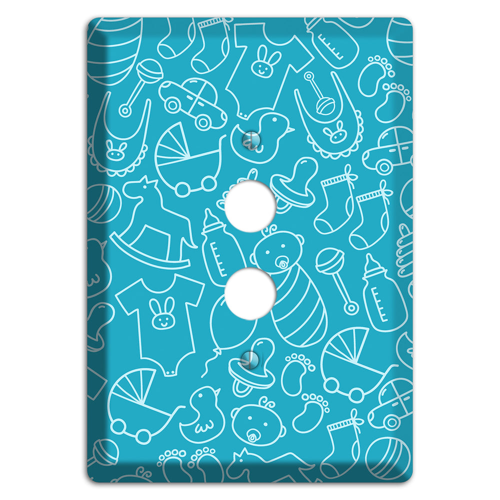 Line Art Baby Blue 1 Pushbutton Wallplate