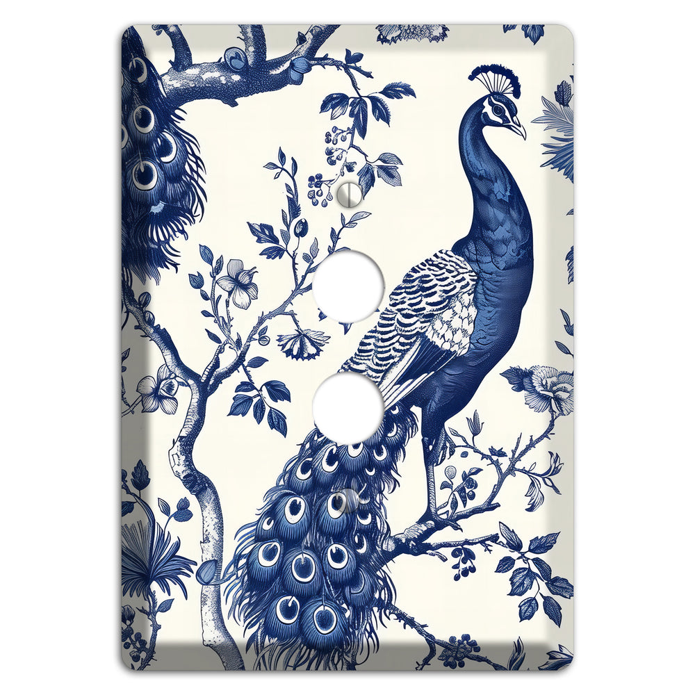 Peacock & Bough 1 Pushbutton Wallplate