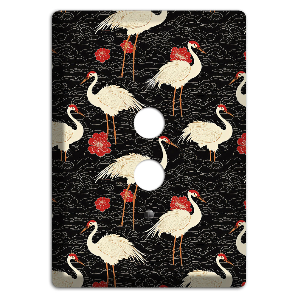 Ebony Crane Vigil 1 Pushbutton Wallplate