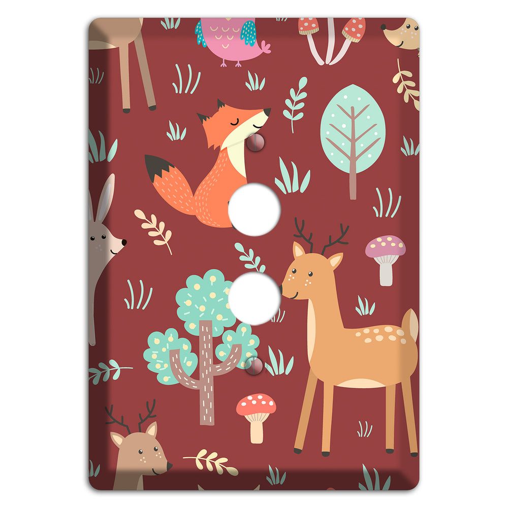 Woodland Friends (Maroon) 1 Pushbutton Wallplate