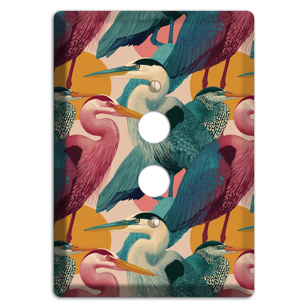 Teal Heron Mosaic 1 Pushbutton Wallplate