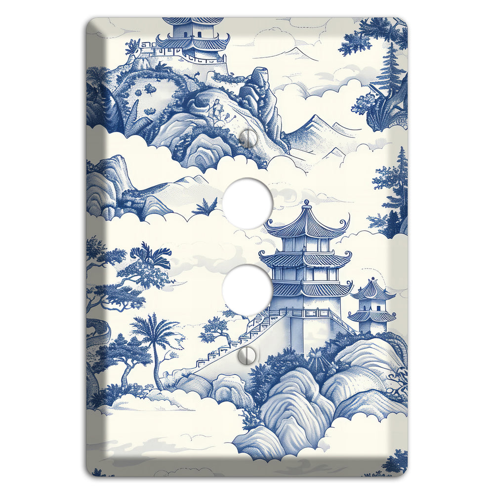 Celestial Pagoda Mist 1 Pushbutton Wallplate