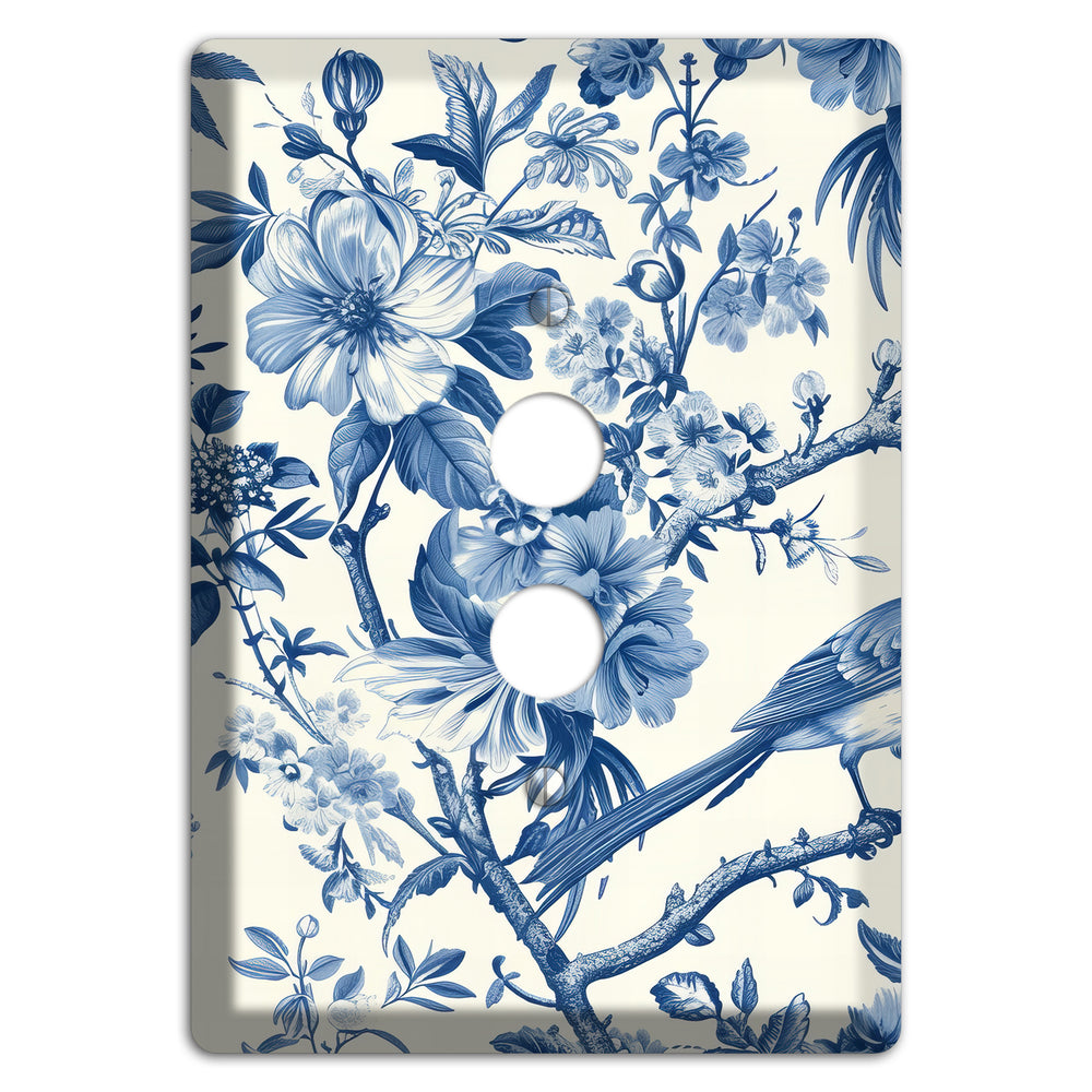 Garden Reverie Blue 1 Pushbutton Wallplate