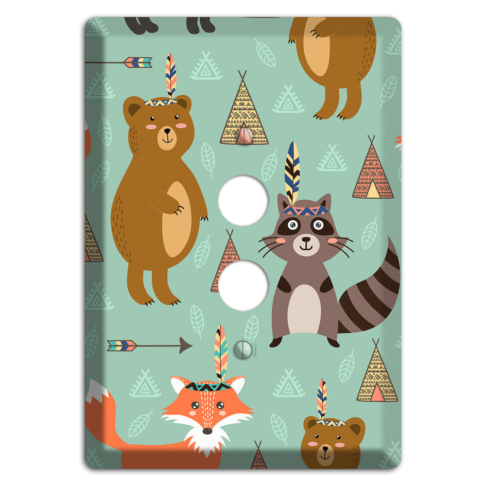 Tribal Woodland Camp 1 Pushbutton Wallplate