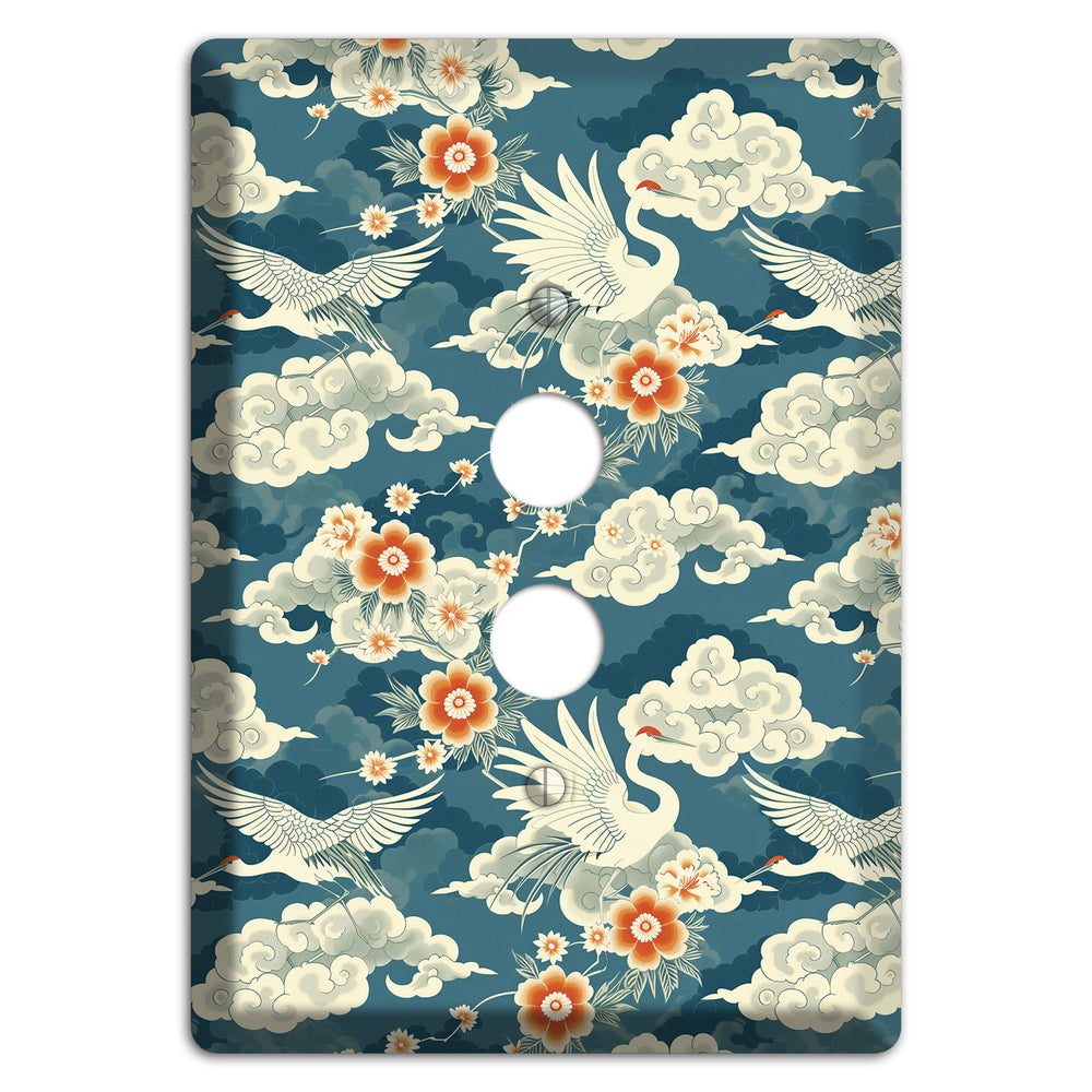 Teal Crane Ascendant 1 Pushbutton Wallplate