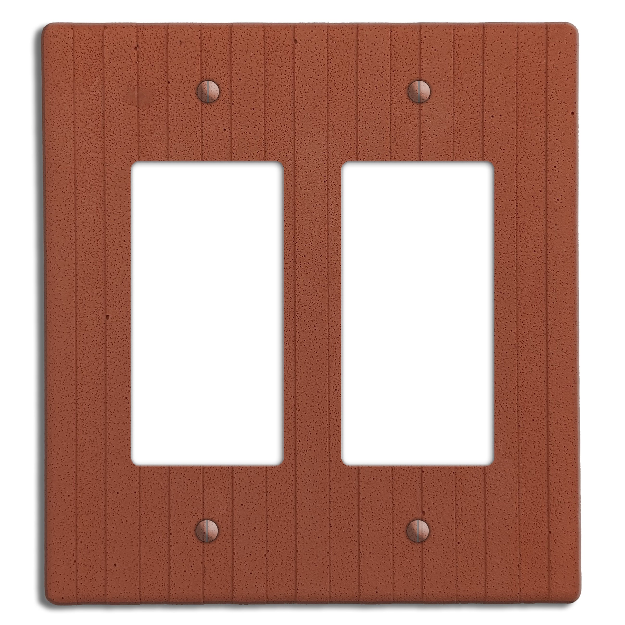 Terra Red Boho Stripes Double Rocker Cover Plate