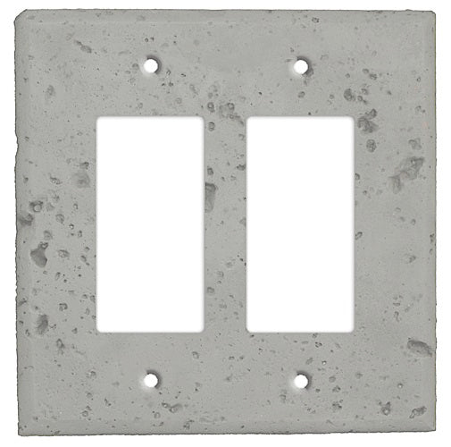 Gray Stone Double Rocker Cover Plate