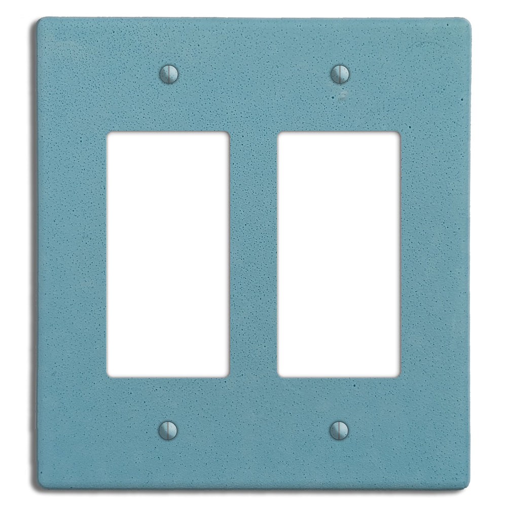 Caribbean Blue Boho Smooth Double Rocker Cover Plate
