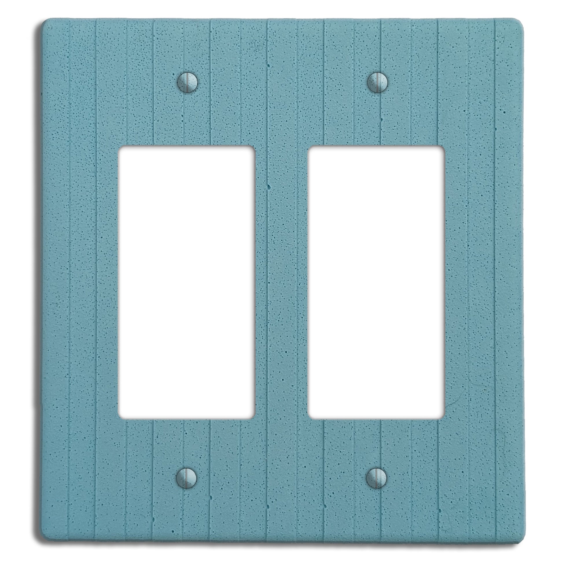 Caribbean Blue Boho Stripes Double Rocker Cover Plate