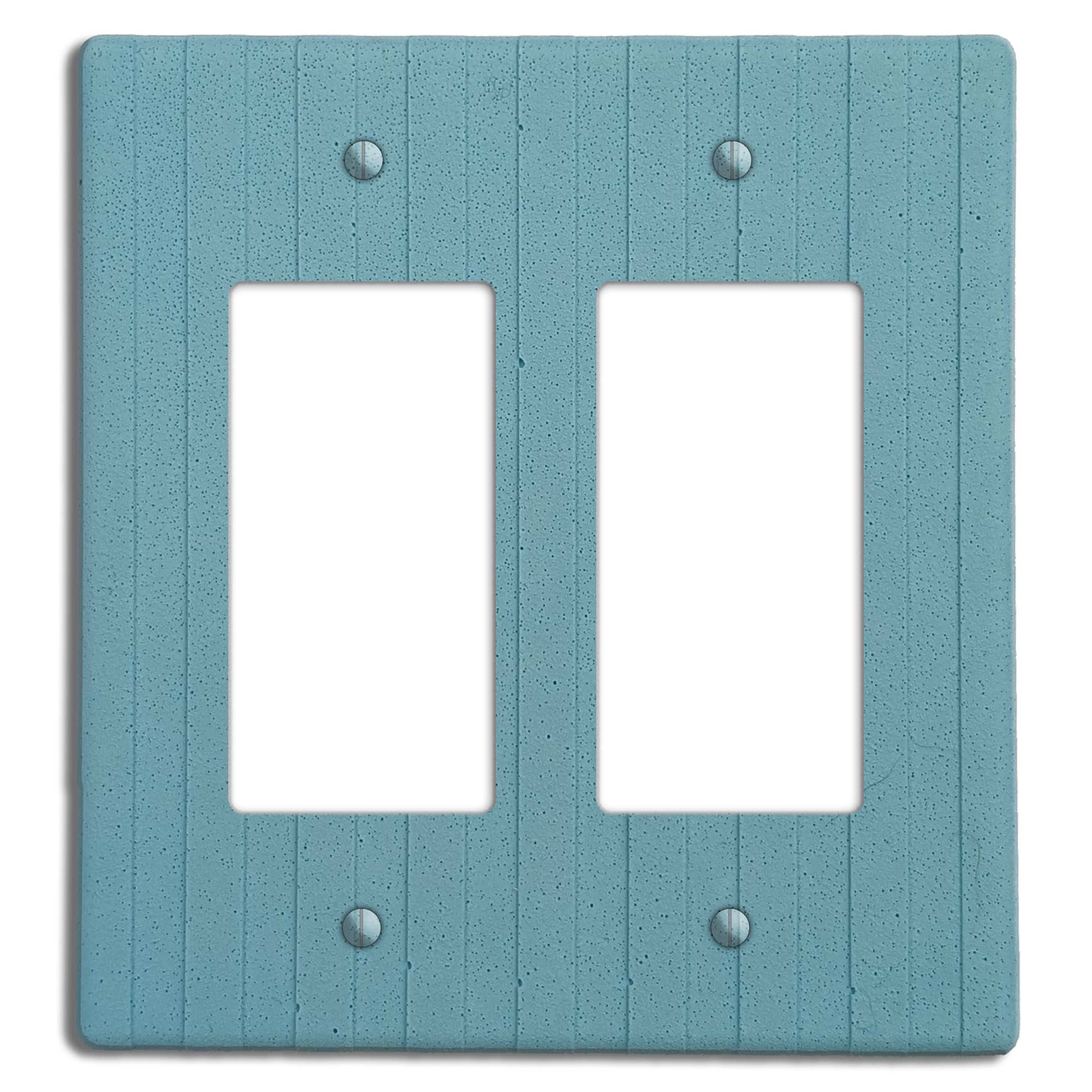 Caribbean Blue Boho Stripes Double Rocker Cover Plate