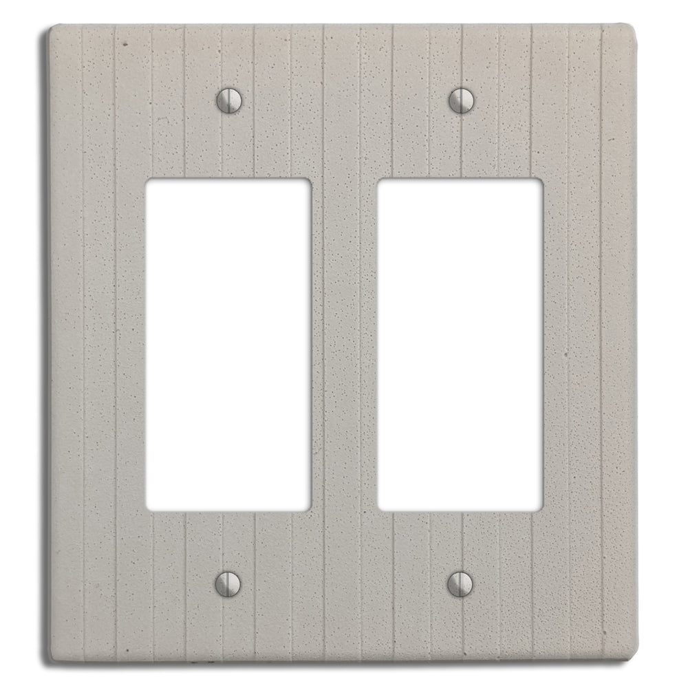 White Boho Stripes Double Rocker Cover Plate