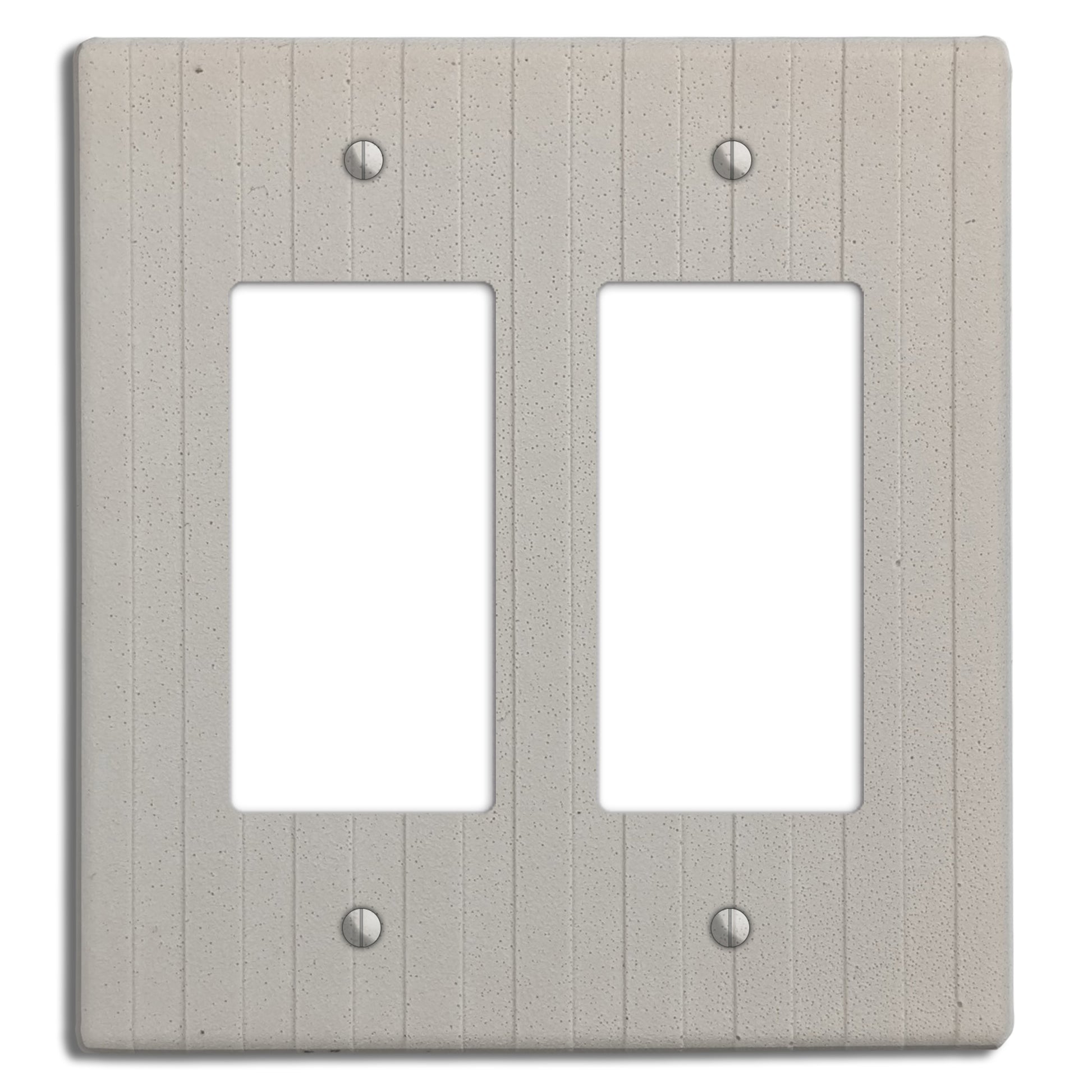 White Boho Stripes Double Rocker Cover Plate