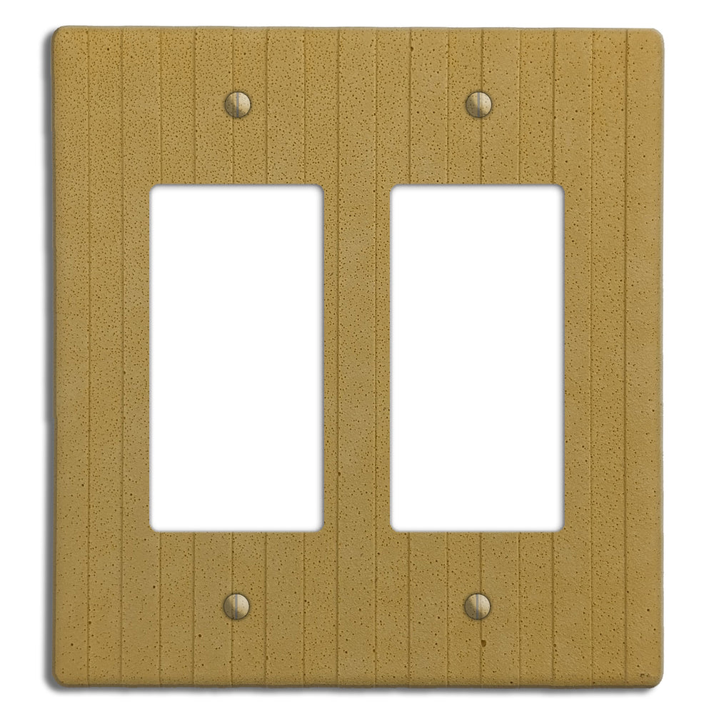Saffron Yellow Boho Stripes Double Rocker Cover Plate