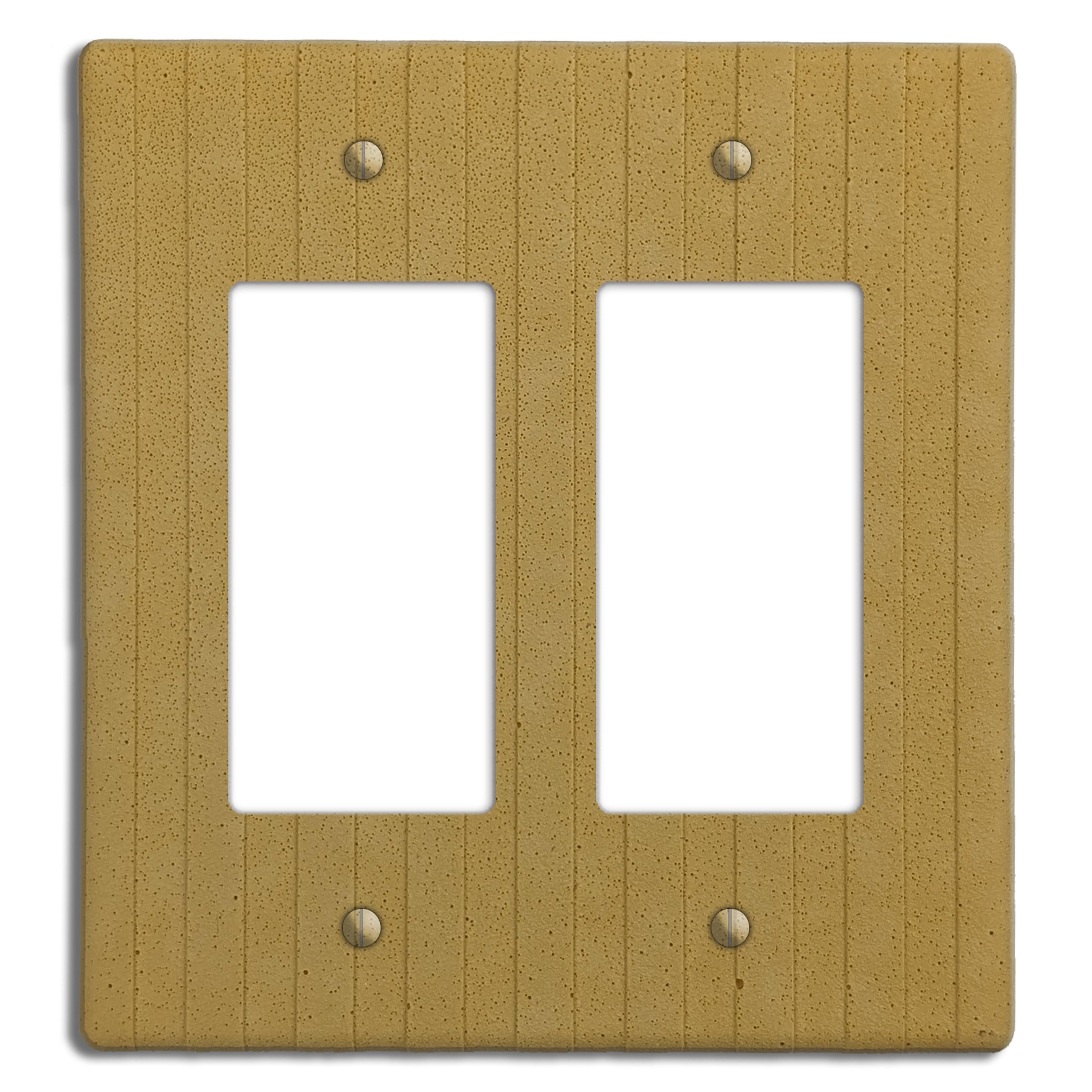 Saffron Yellow Boho Stripes Double Rocker Cover Plate