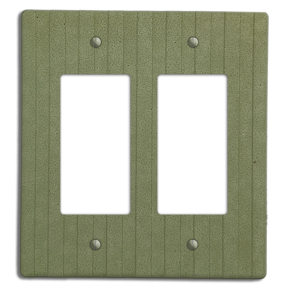 Sage Green Boho Stripes Double Rocker Cover Plate