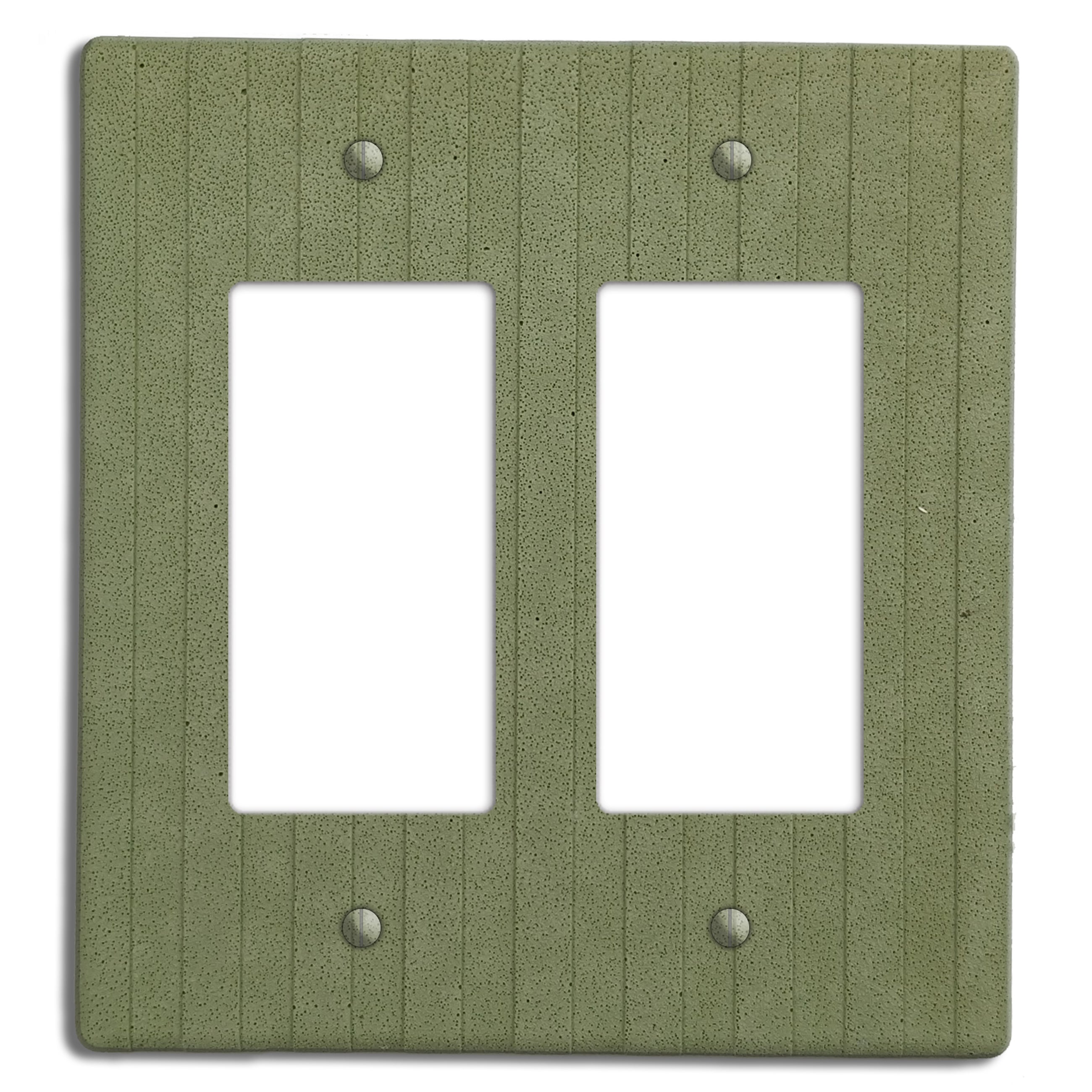 Sage Green Boho Stripes Double Rocker Cover Plate