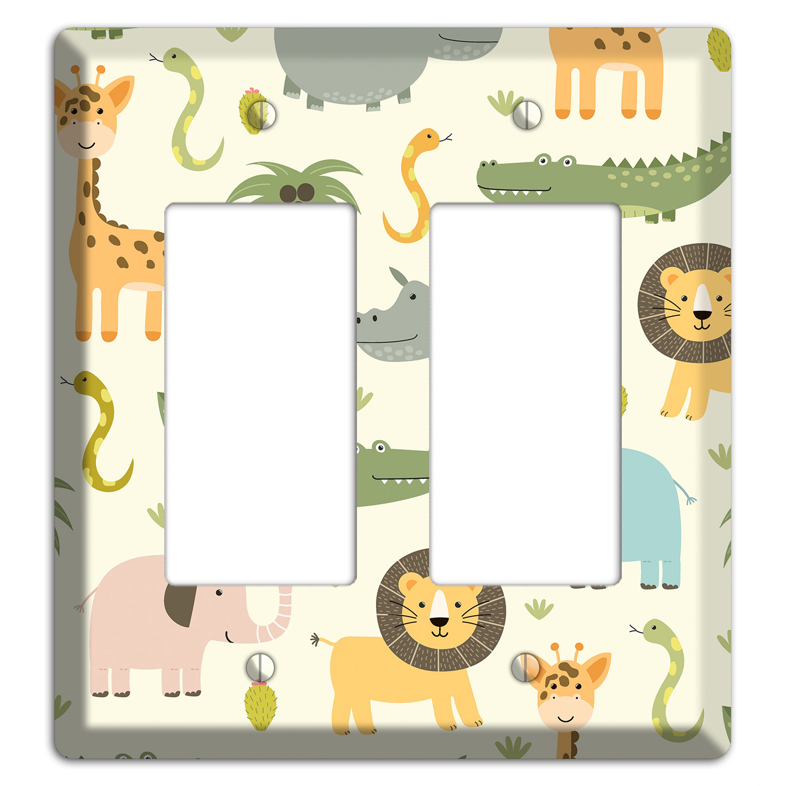 Jungle Friends (Cream) 2 Rocker Wallplate