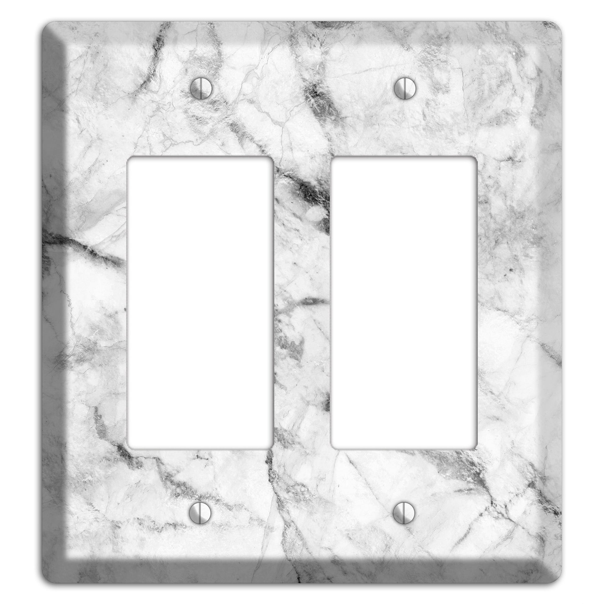White and Gray Marble 2 Rocker Wallplate