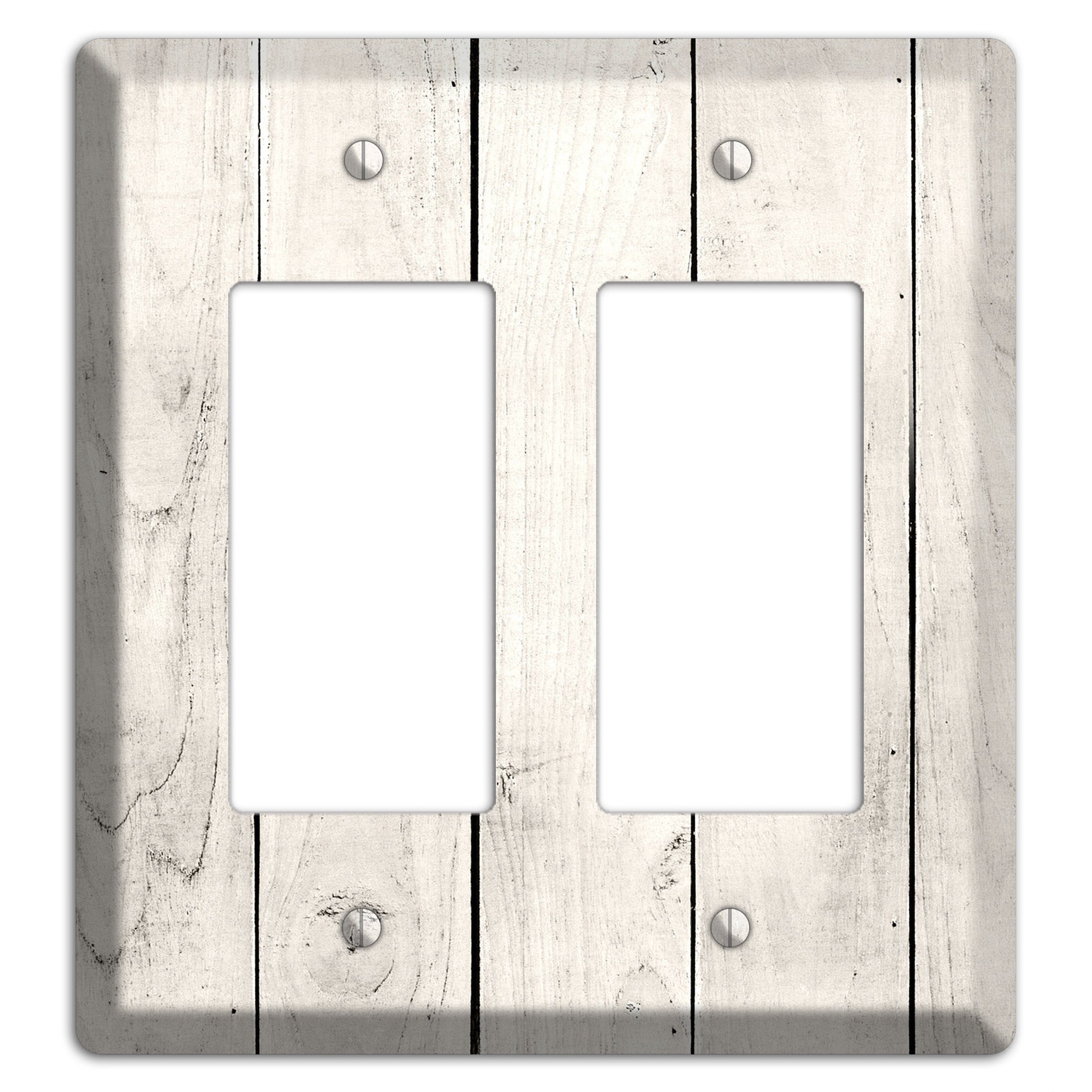 Whitewashed Planks 2 Rocker Wallplate