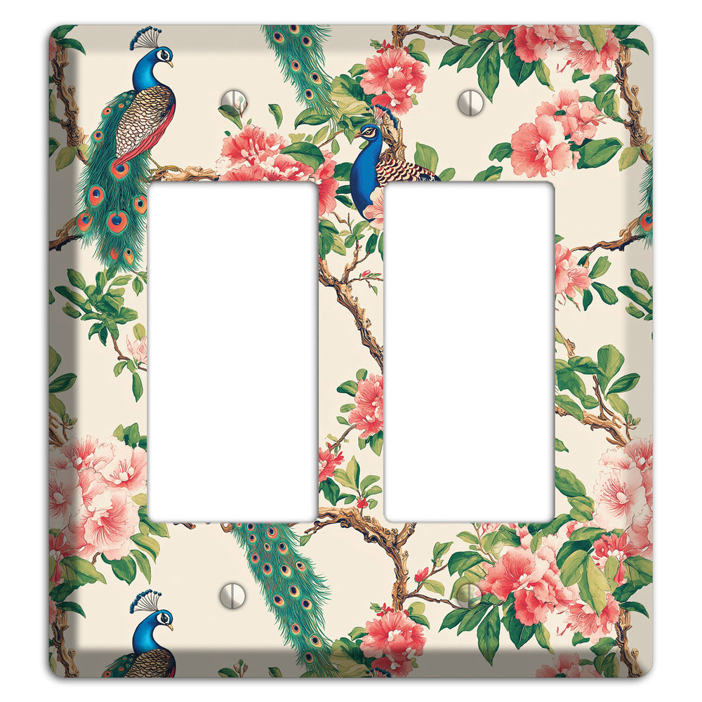 Peacock & Peony Court 2 Rocker Wallplate