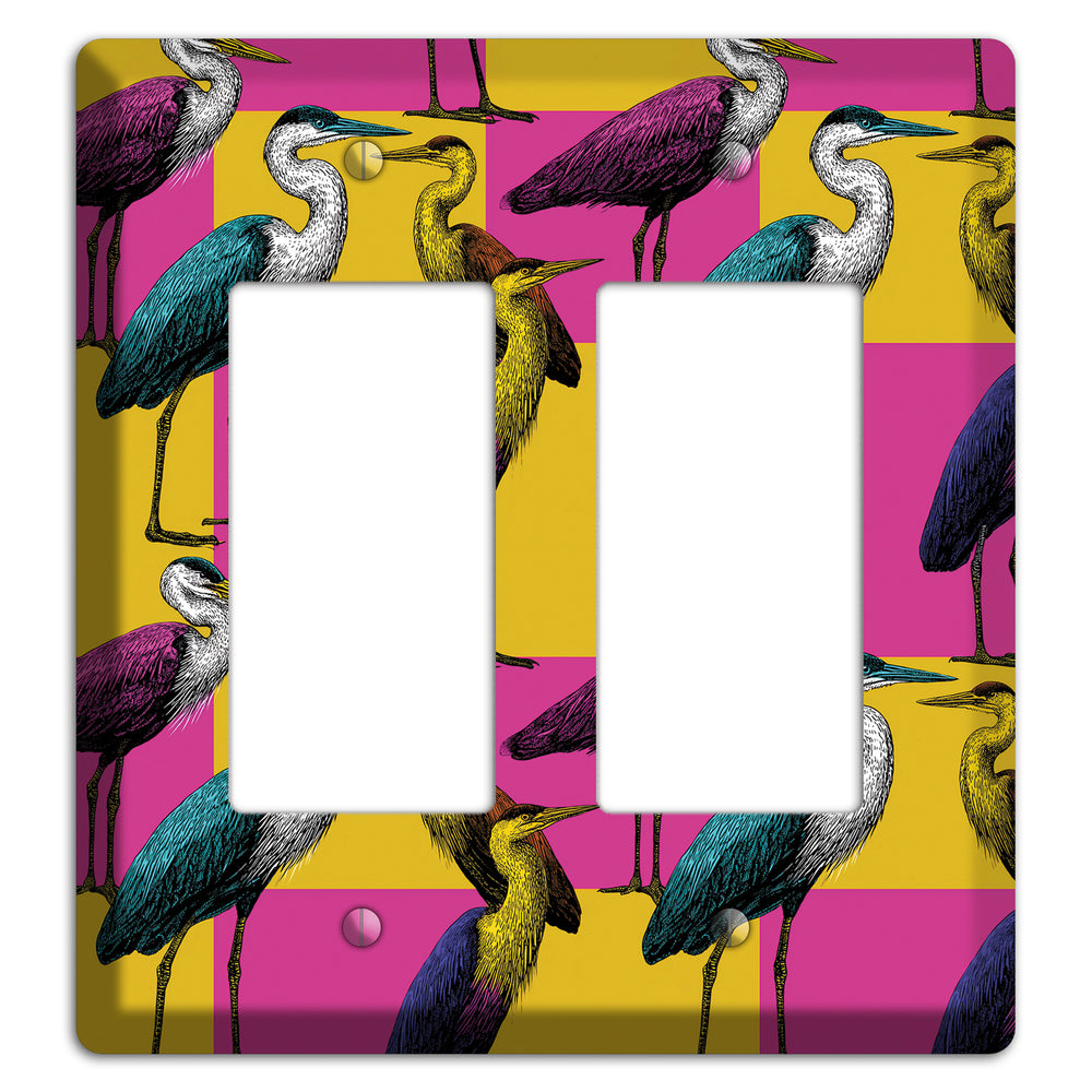 Magenta Heron Grid 2 Rocker Wallplate