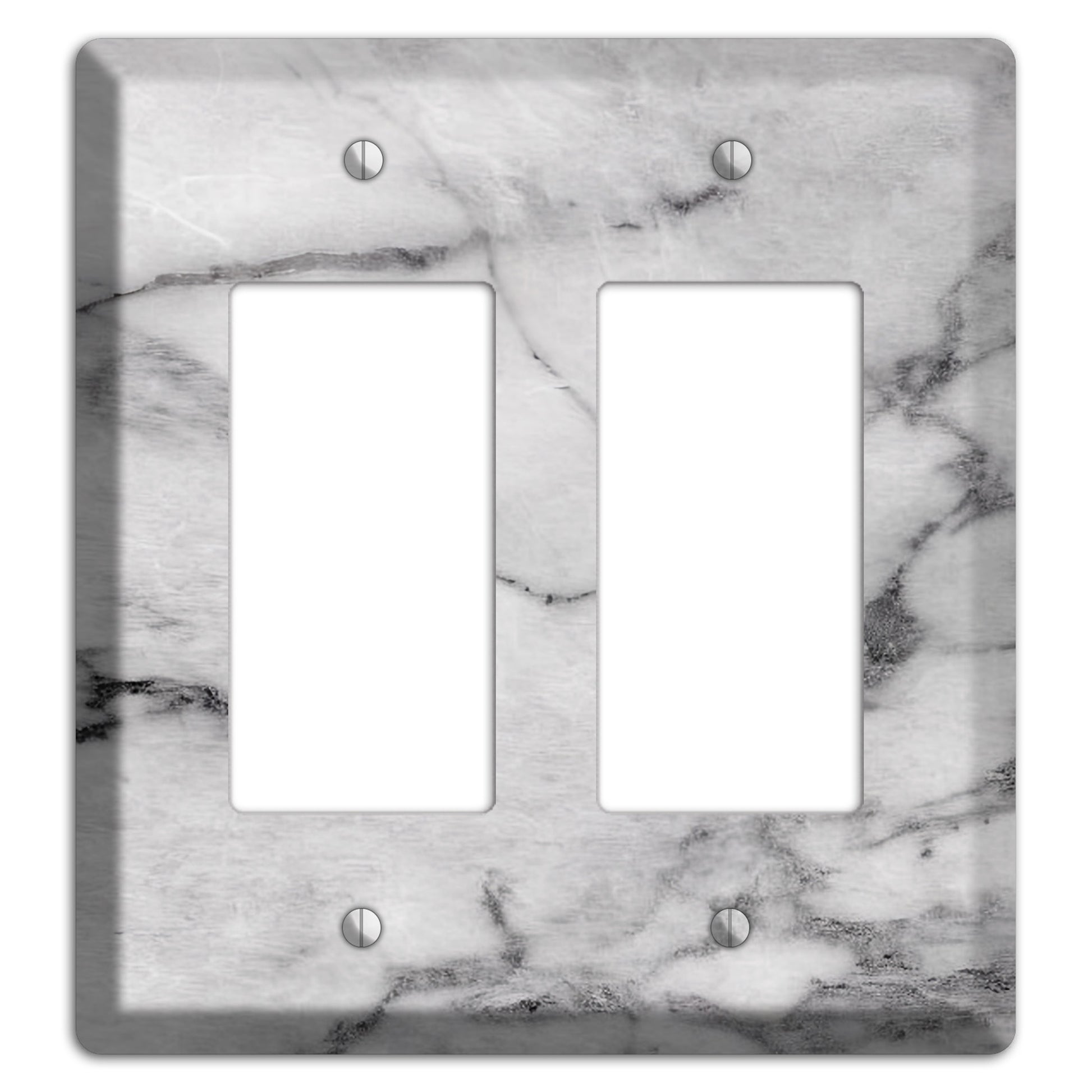 Gray and White Marble 2 Rocker Wallplate