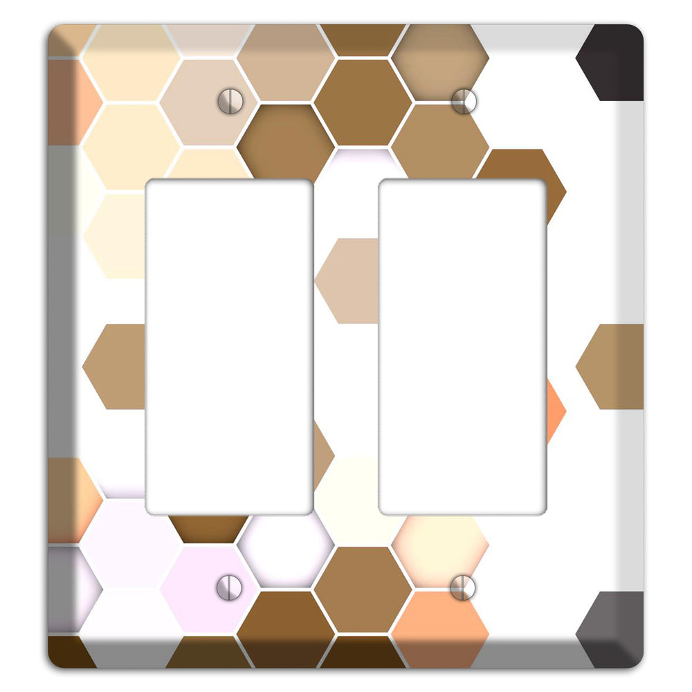 Hex Grid ‚Äì Sunset Terracotta 2 Rocker Wallplate