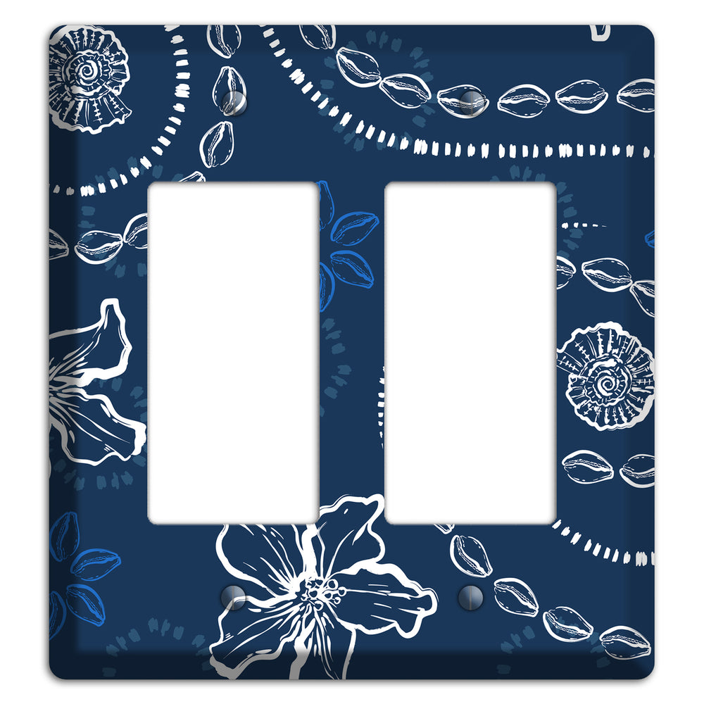 Indigo Cowrie Spiral 2 Rocker Wallplate