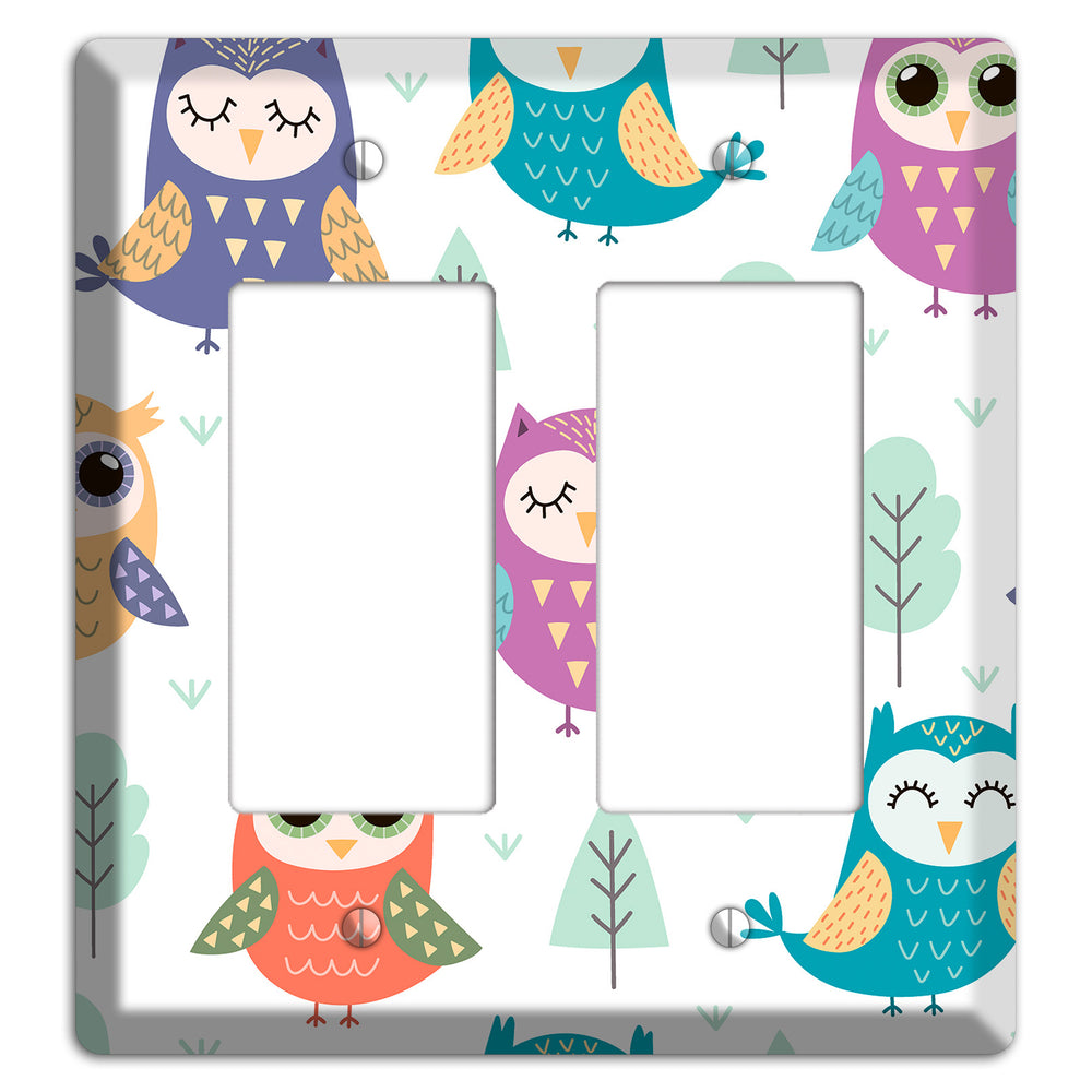 Forest Owlets 2 Rocker Wallplate