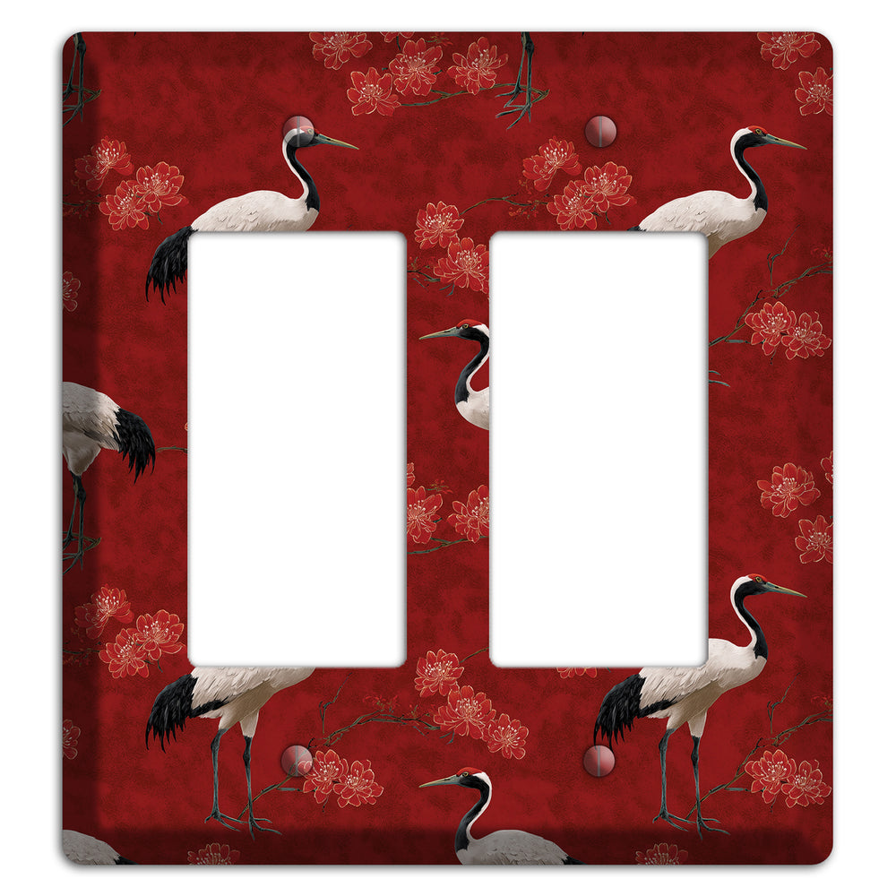 Vermillion Crane Bloom 2 Rocker Wallplate
