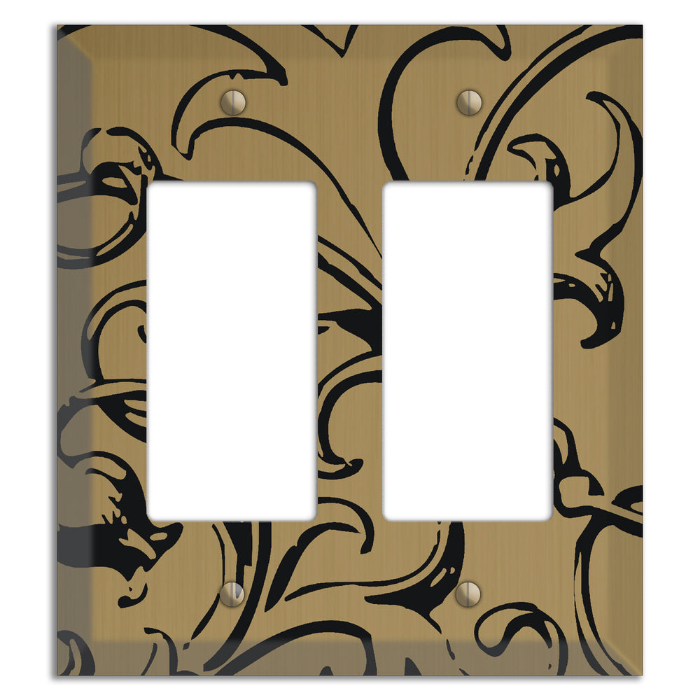 Tower Gold Baroque Scroll 2 Rocker Wallplate