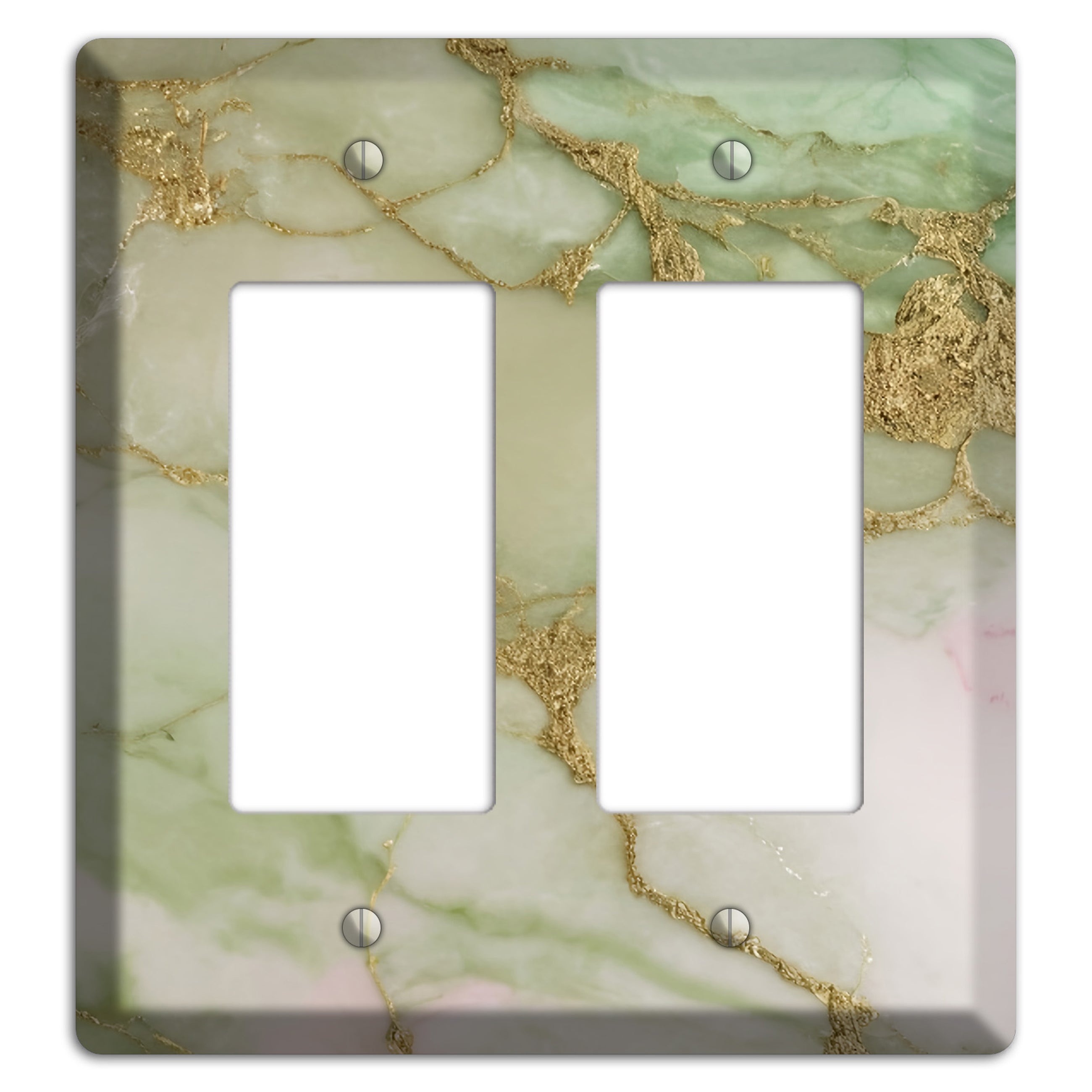 Swamp Green Marble 2 Rocker Wallplate