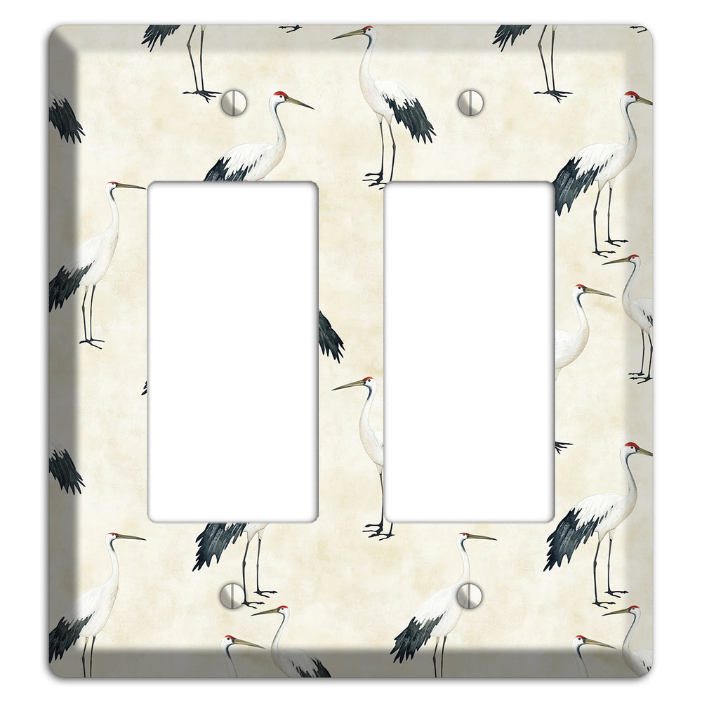 Pearl Crane Garden 2 Rocker Wallplate