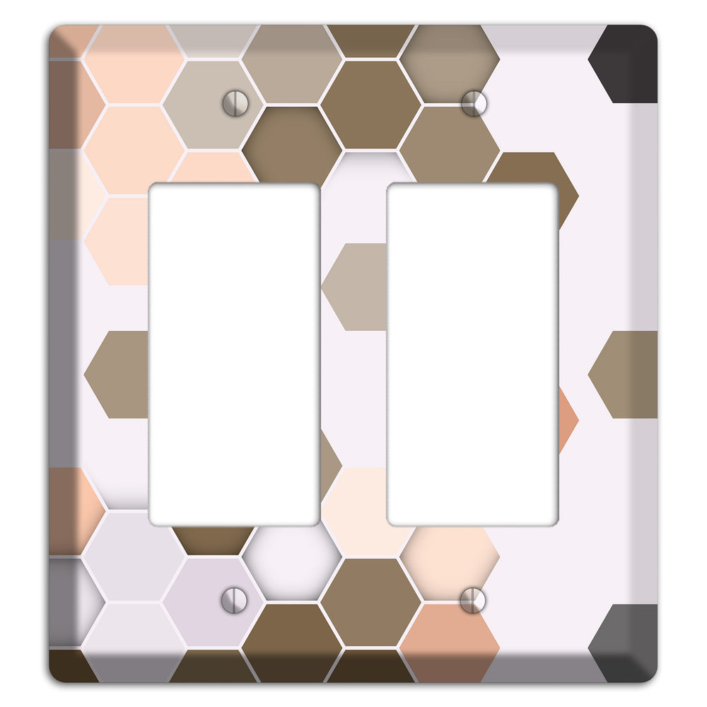 Clay & Terracotta Geometric Tiling 2 Rocker Wallplate