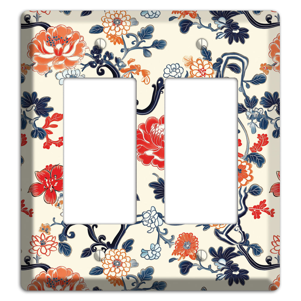 Crimson Garden Scroll 2 Rocker Wallplate