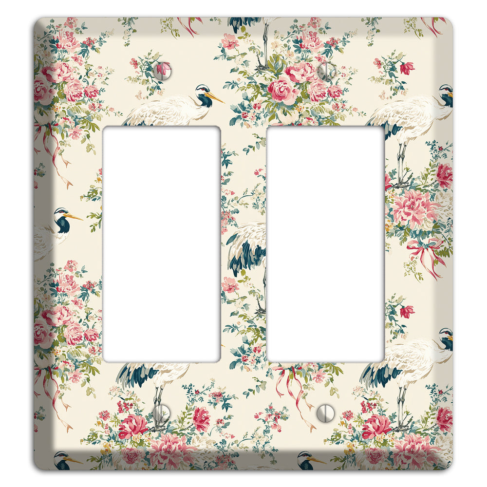 Blossom & Crane 2 Rocker Wallplate