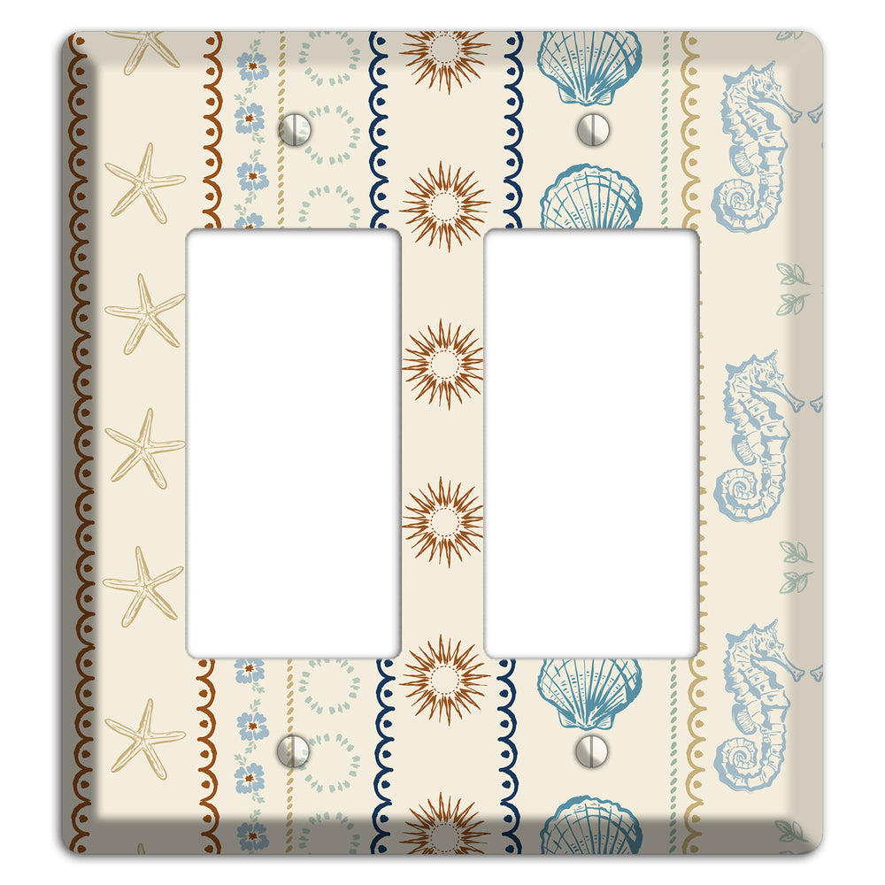 Ivory Seahorse Stripe 2 Rocker Wallplate
