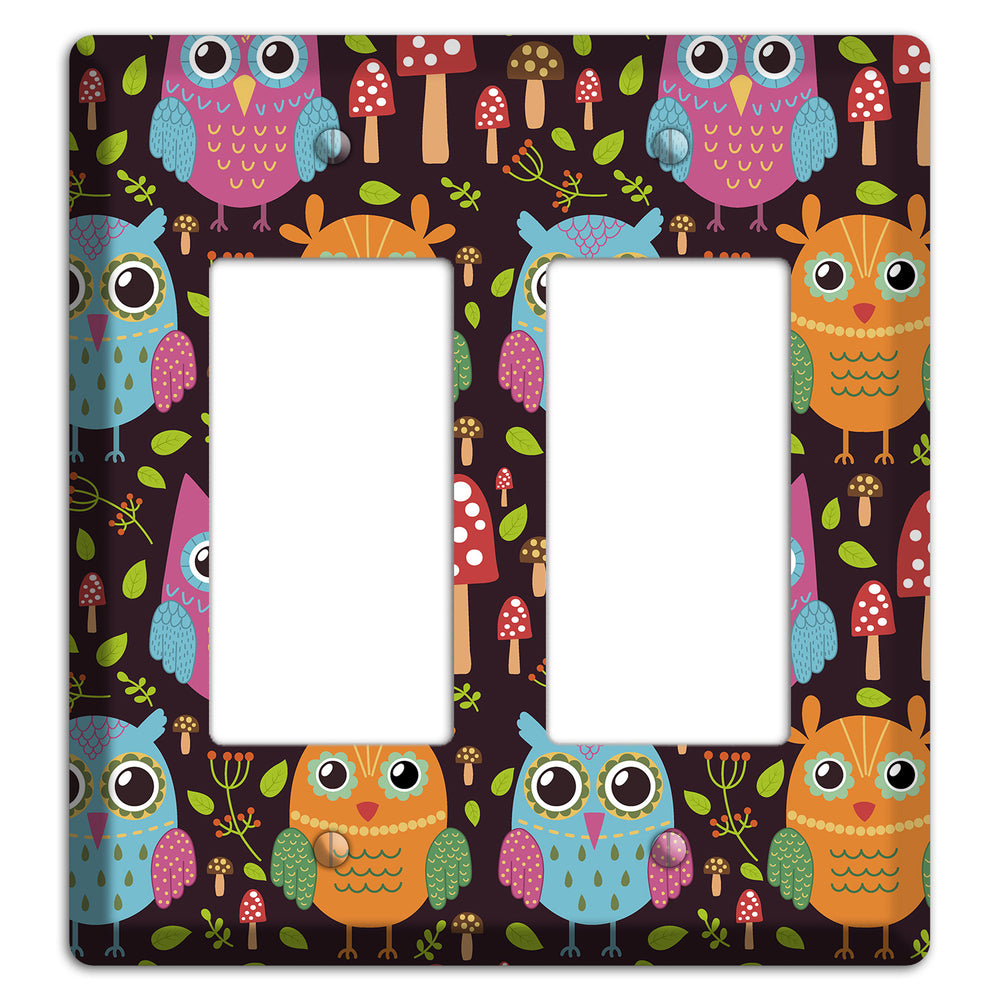 Bright Forest Owls 2 Rocker Wallplate