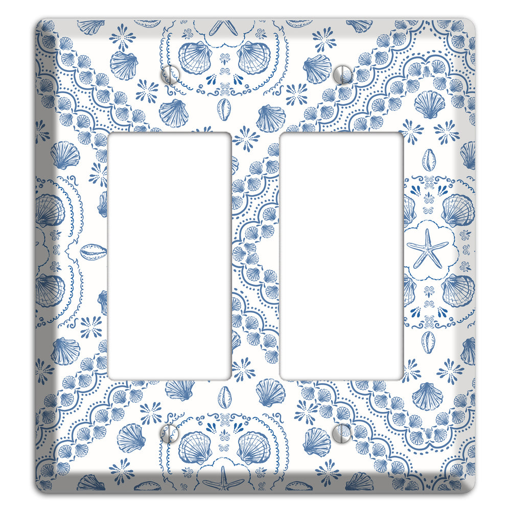 Azure Shell Damask 2 Rocker Wallplate