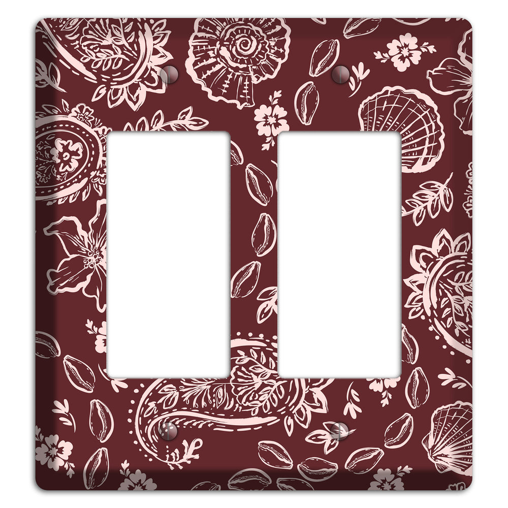 Crimson Shell Paisley 2 Rocker Wallplate