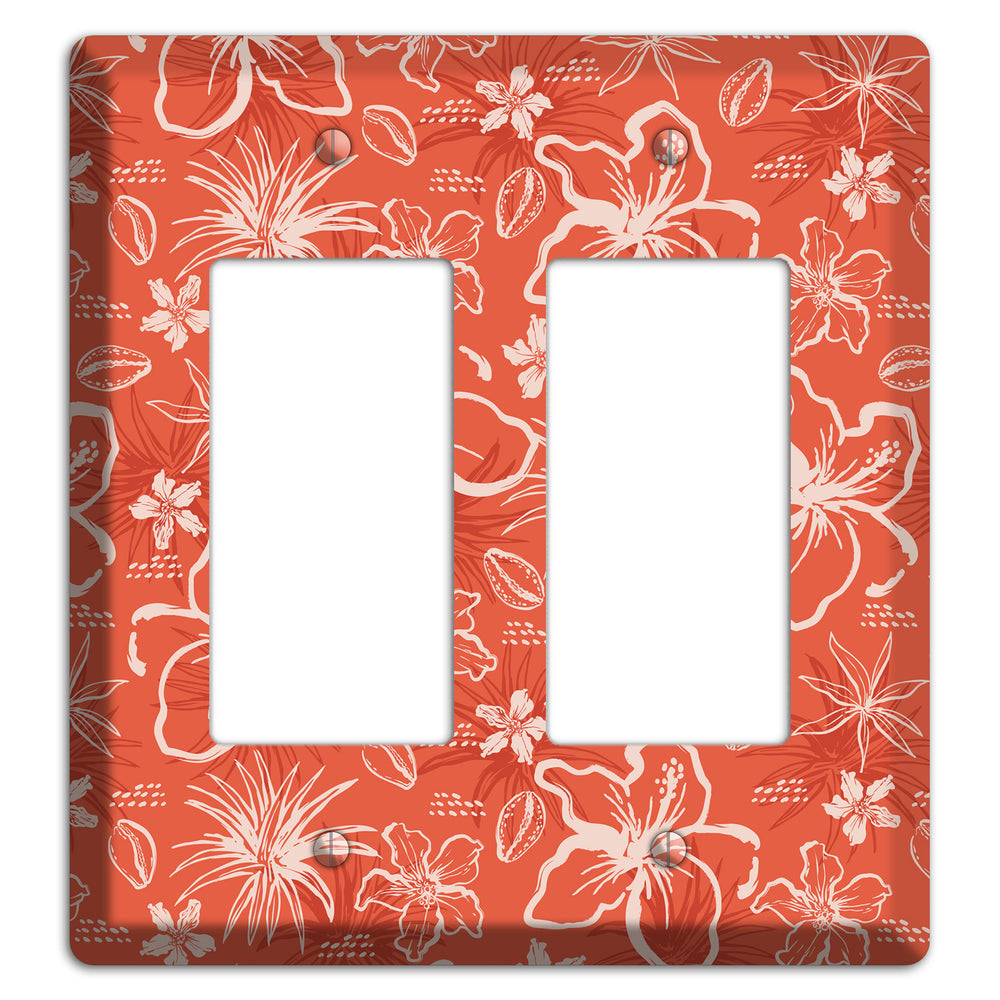 Coral Hibiscus Reverie 2 Rocker Wallplate