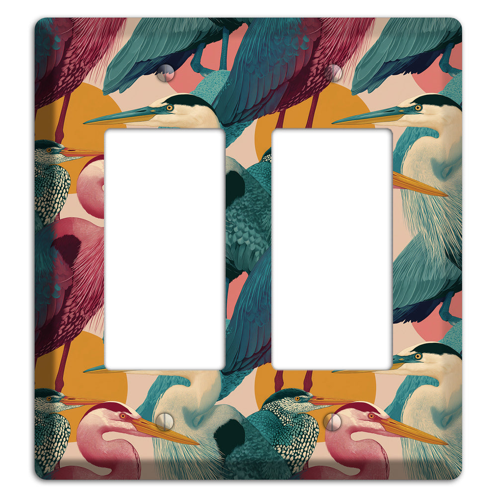 Teal Heron Mosaic 2 Rocker Wallplate