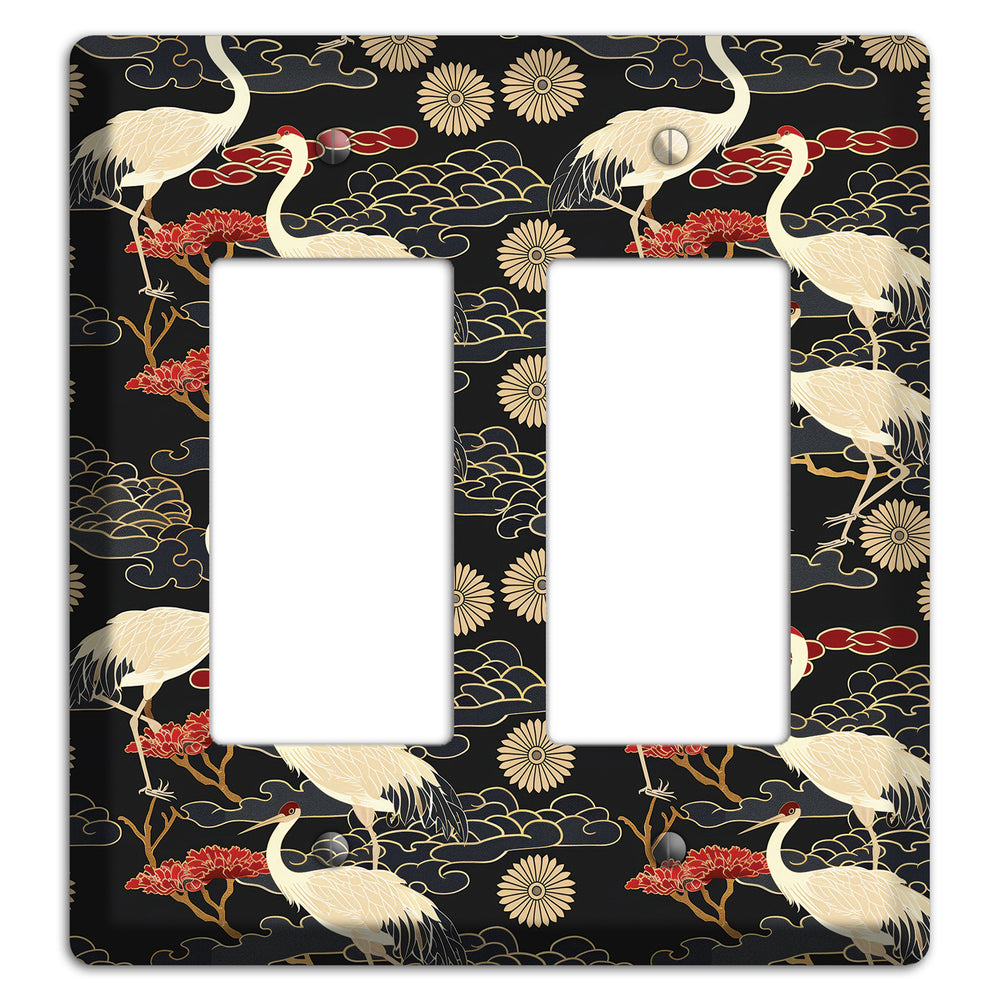 Obsidian Crane Procession 2 Rocker Wallplate