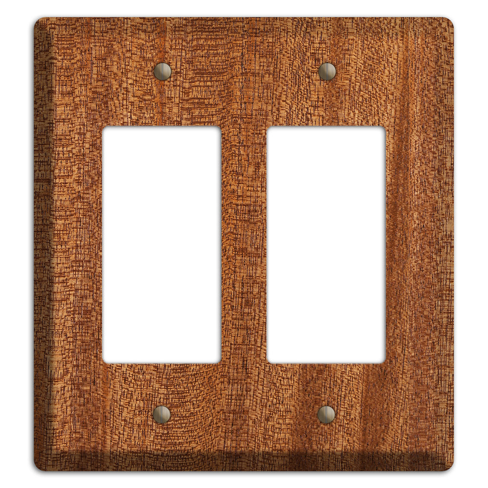 Mahogany Wood Double Rocker Cover Plate
