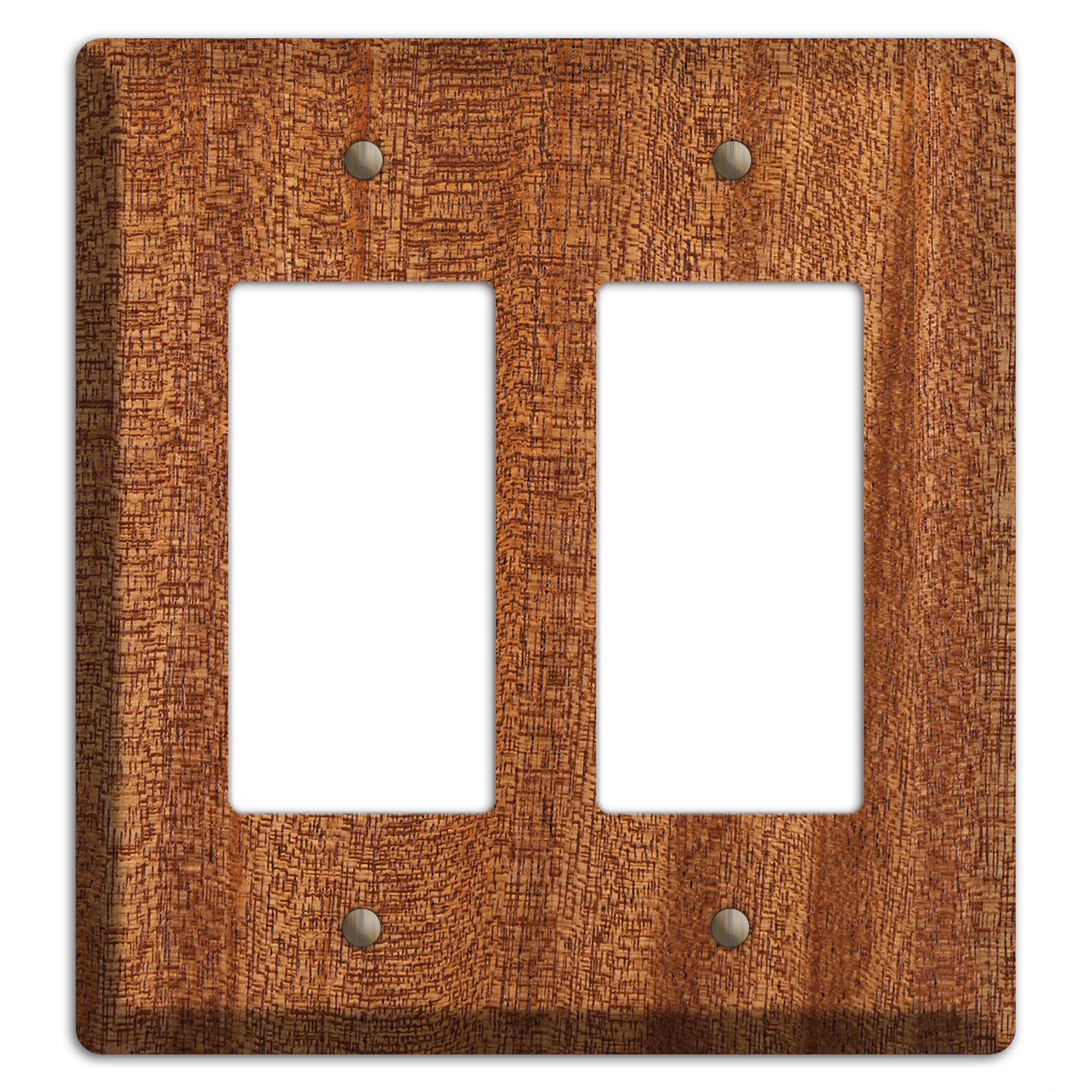 Mahogany Wood Double Rocker Cover Plate