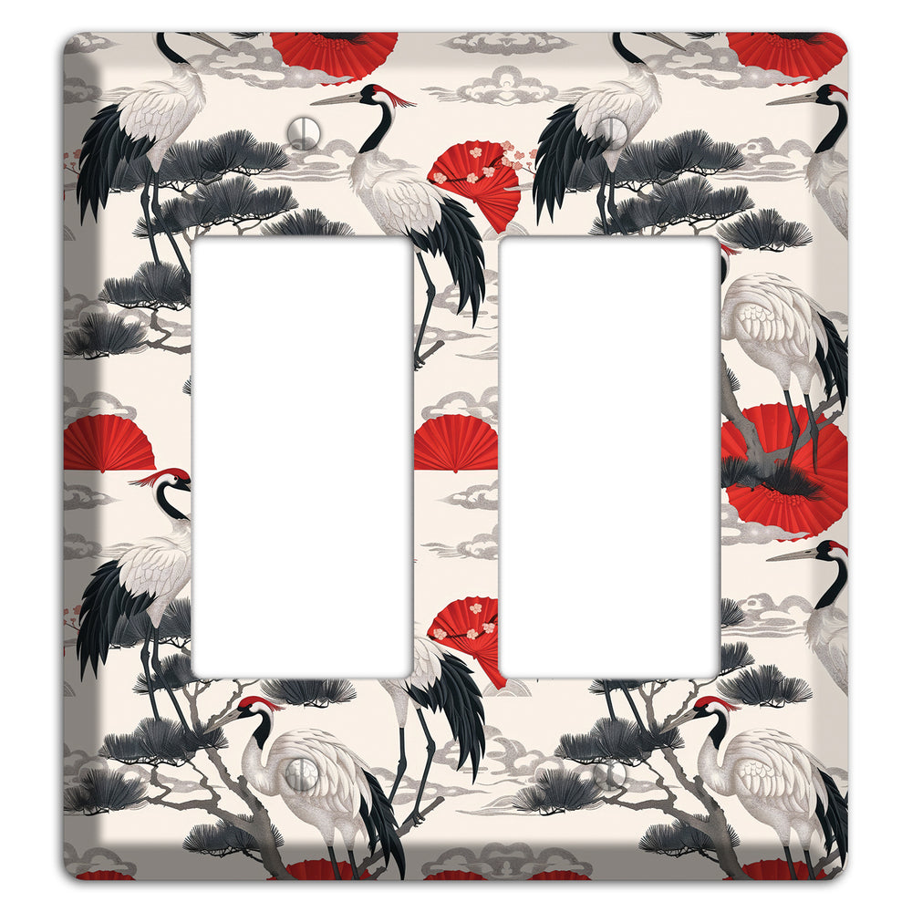 Crimson Fan & Pine 2 Rocker Wallplate