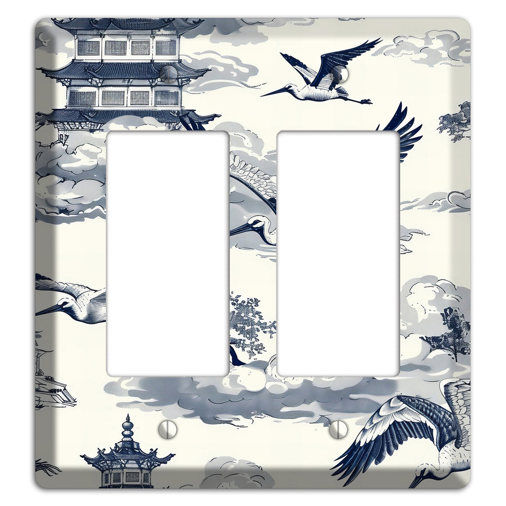 Crane Sky Toile 2 Rocker Wallplate
