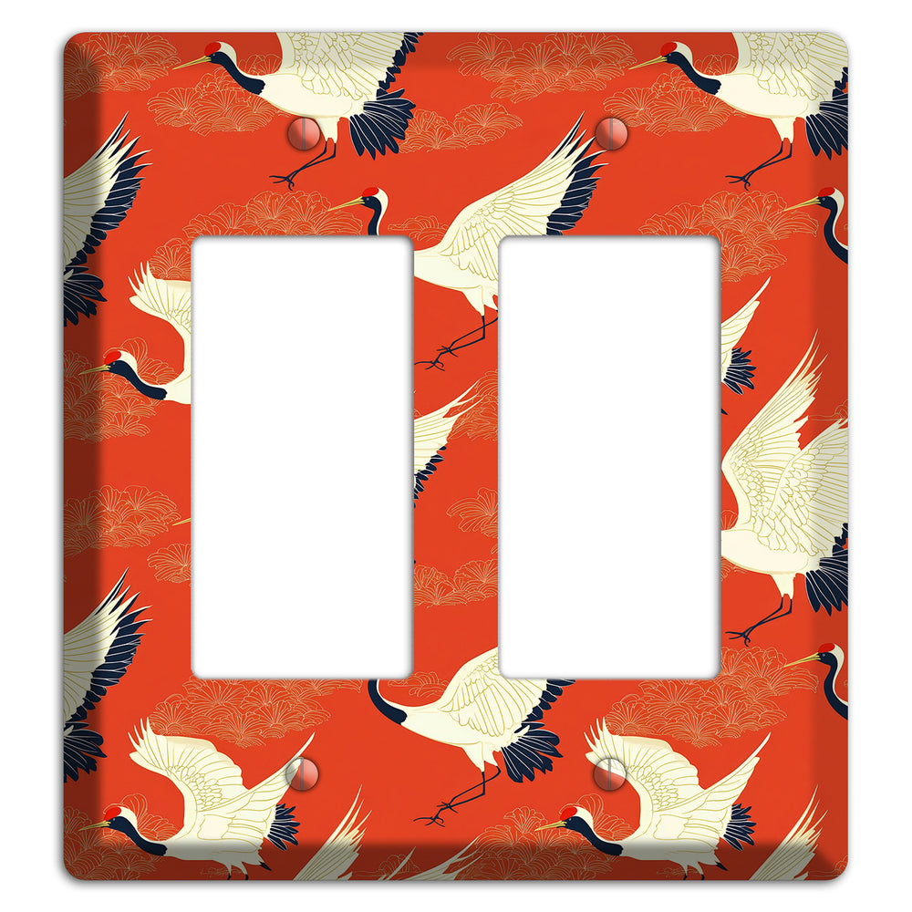 Vermillion Crane Flight 2 Rocker Wallplate
