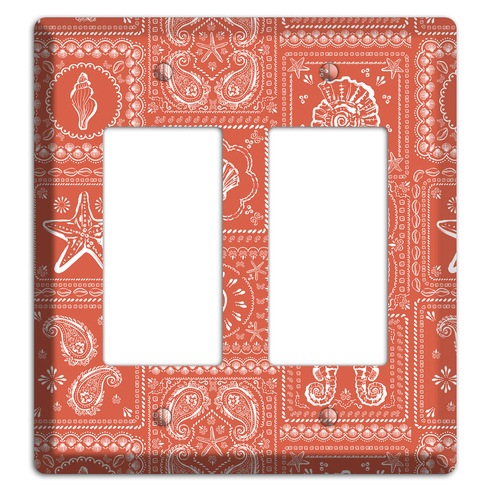 Terracotta Shell Patchwork 2 Rocker Wallplate