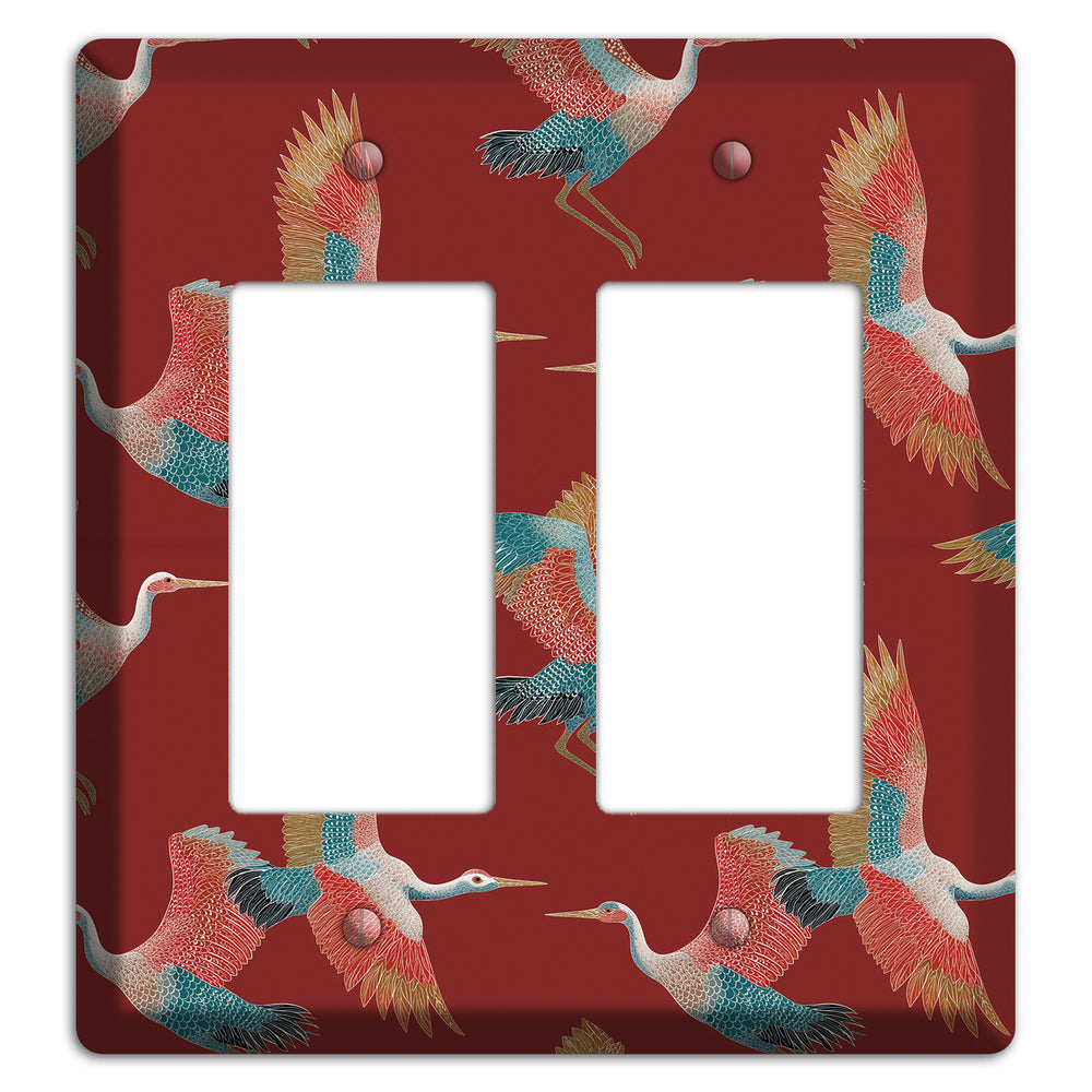Crimson Heron Dance 2 Rocker Wallplate
